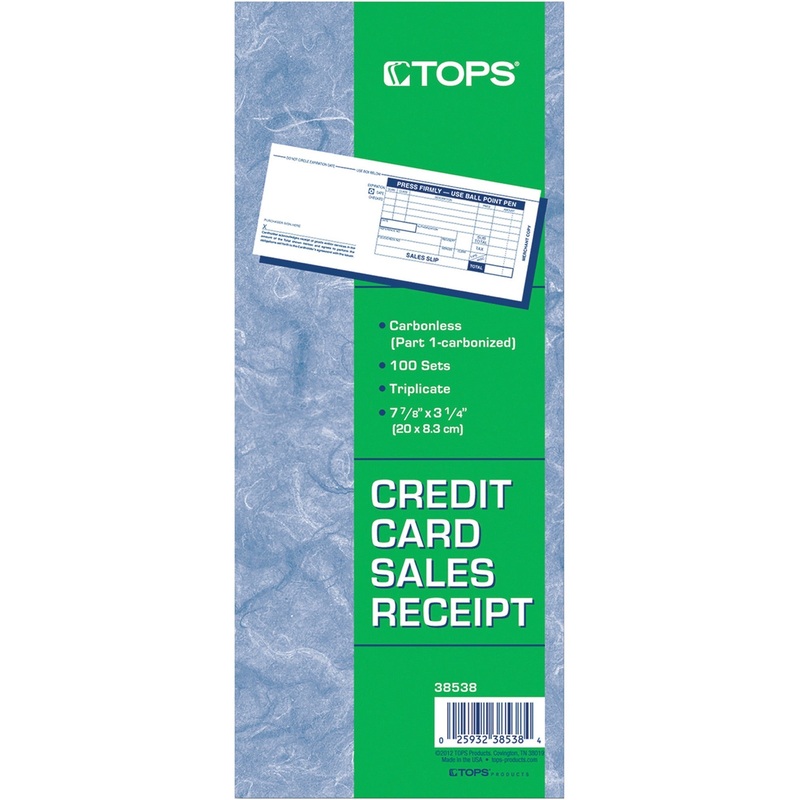 TOPS Credit Card Sales Slip Forms – TOP38538