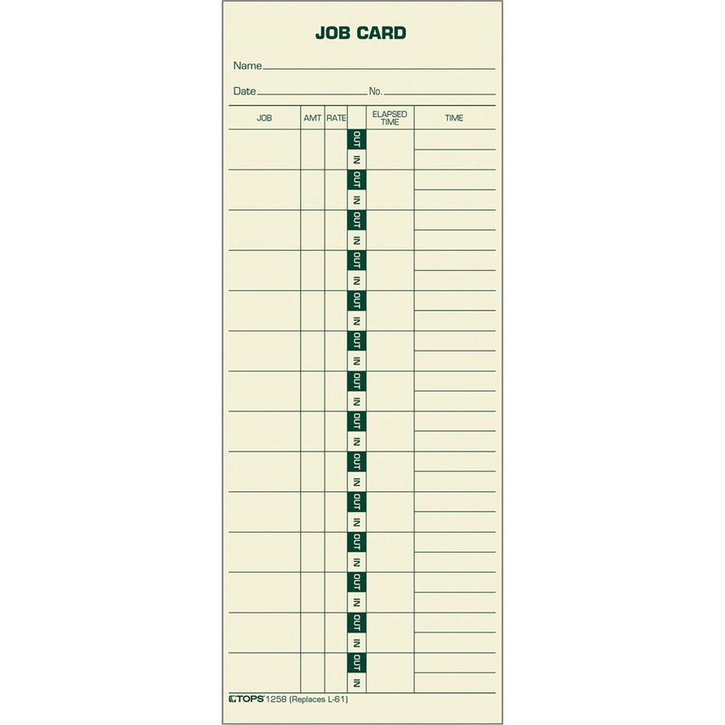 TOPS Job Costing Time Cards – TOP1258