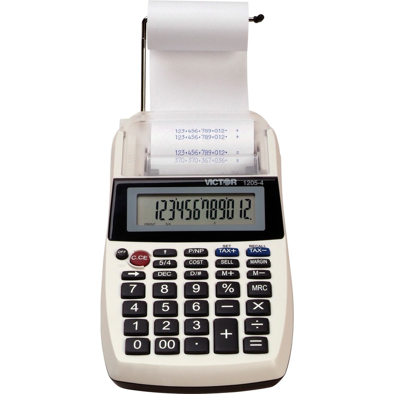 Victor 1205-4 12 Digit Portable Palm/Desktop Commercial Printing Calculator – VCT12054