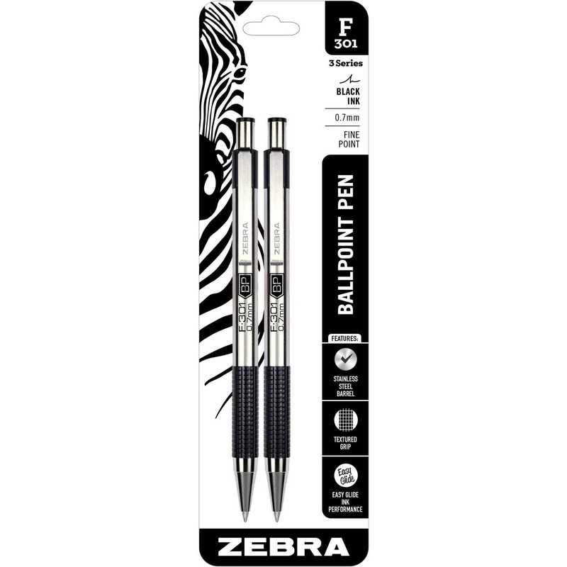 Zebra Pen F-301 Stainless Steel Ballpoint Pens – ZEB27112