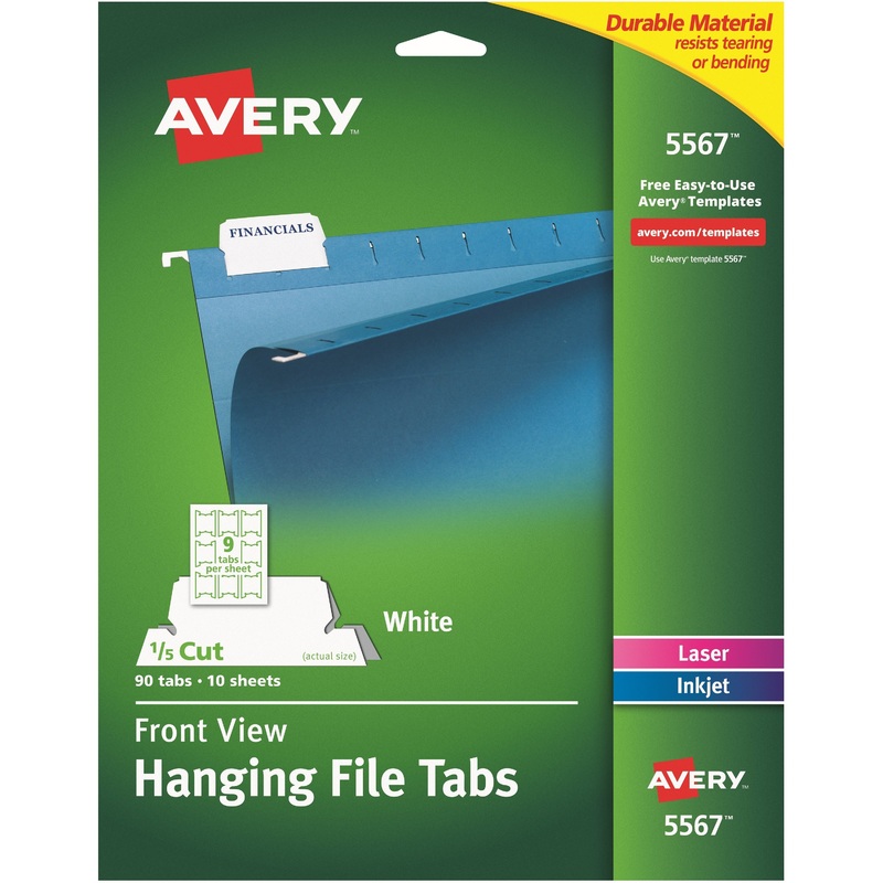 Avery Print/Write On Hanging File Tabs – AVE5567