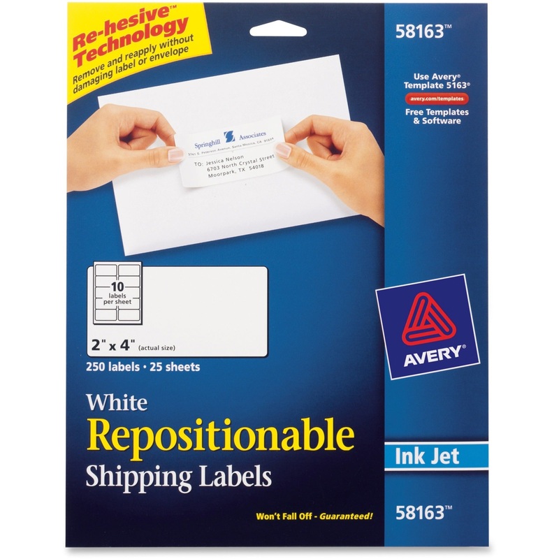 Avery Repositionable Shipping Labels – Sure Feed Technology – AVE58163