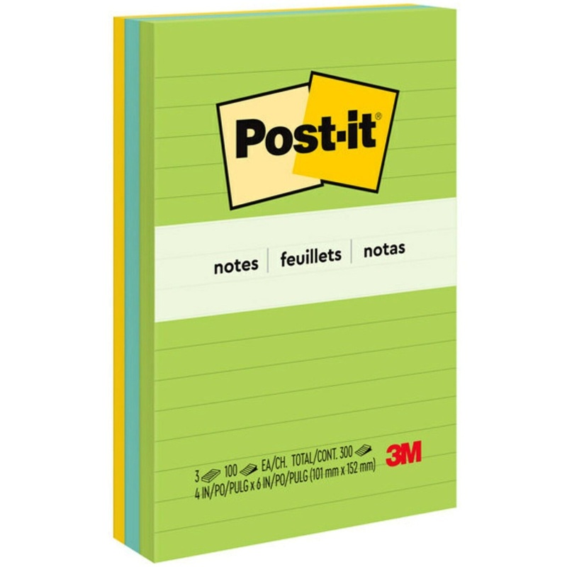 Post-it Notes Original Lined Notepads – Floral Fantasy Color Collection – MMM6603AU
