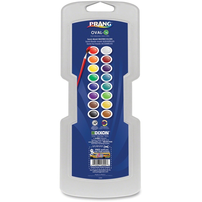 Prang 16 Oval Semi-Moist Watercolors – DIX16000