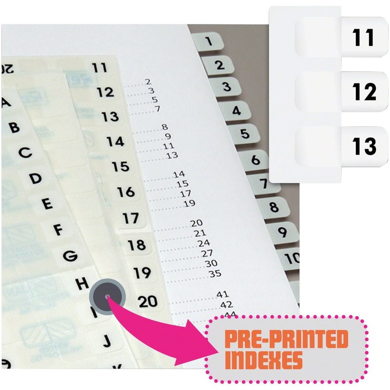 Redi-Tag Preprinted 11-20 Numbered Index Tabs – RTG31002