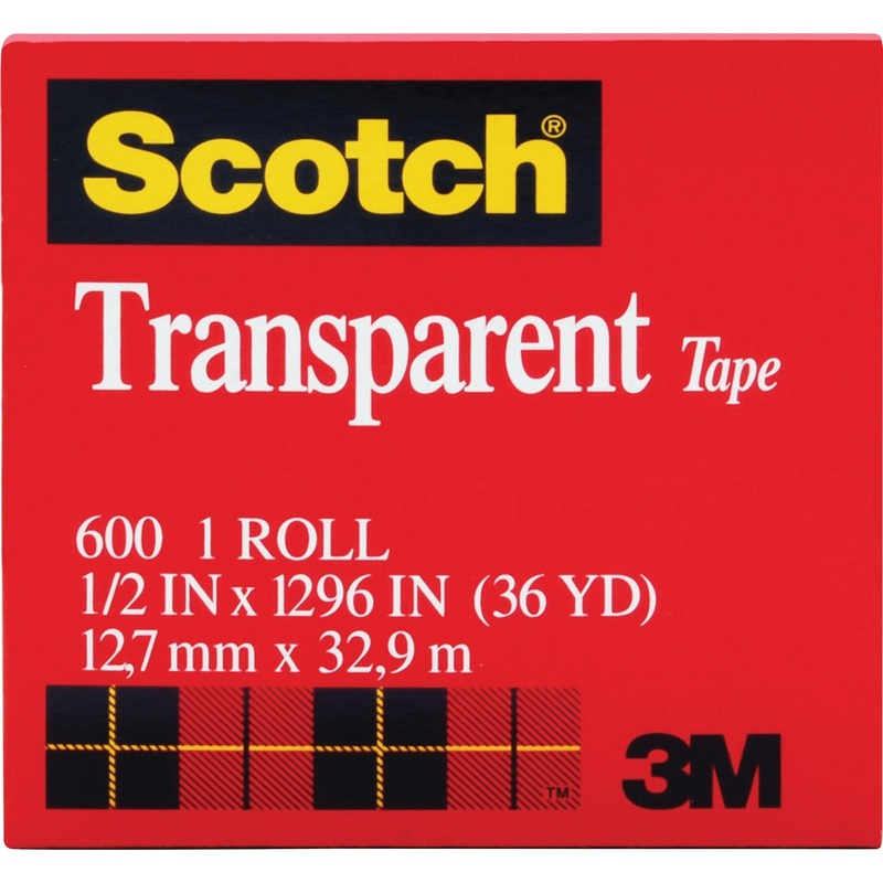 Scotch Transparent Tape – 1/2W – MMM600121296