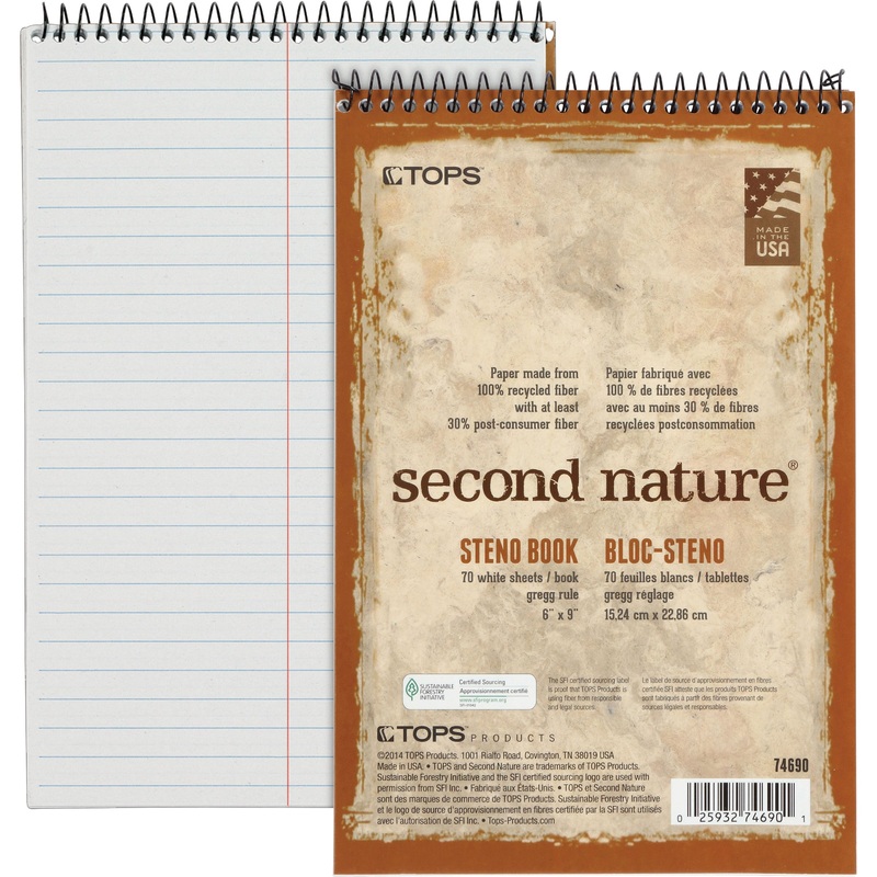 TOPS Second Nature Spiral Steno Notebook – TOP74690