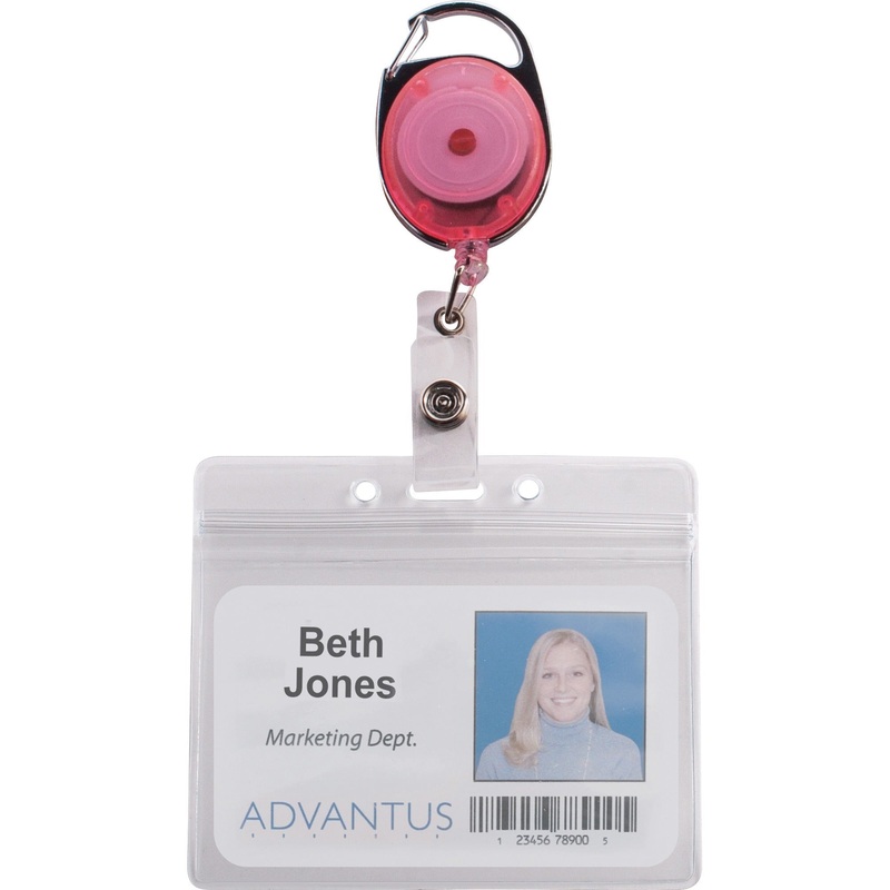 Advantus Neon Carabiner ID Reels – AVT91119