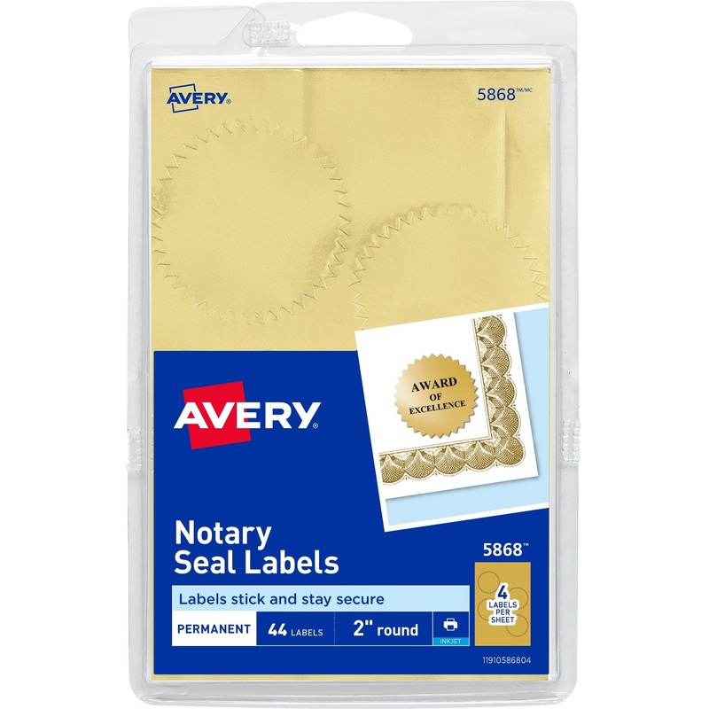 Avery Printable Gold Foil Notarial Seals – AVE05868