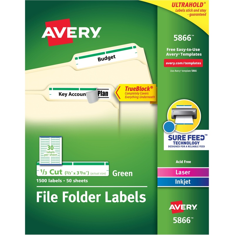 Avery TrueBlock File Folder Labels – AVE5866