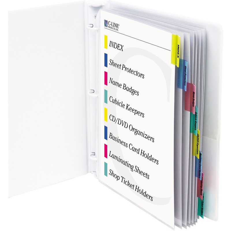 C-Line Heavyweight Poly Sheet Protectors with Index Tabs – CLI05580