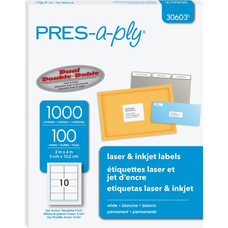 PRES-a-ply White Labels – AVE30603