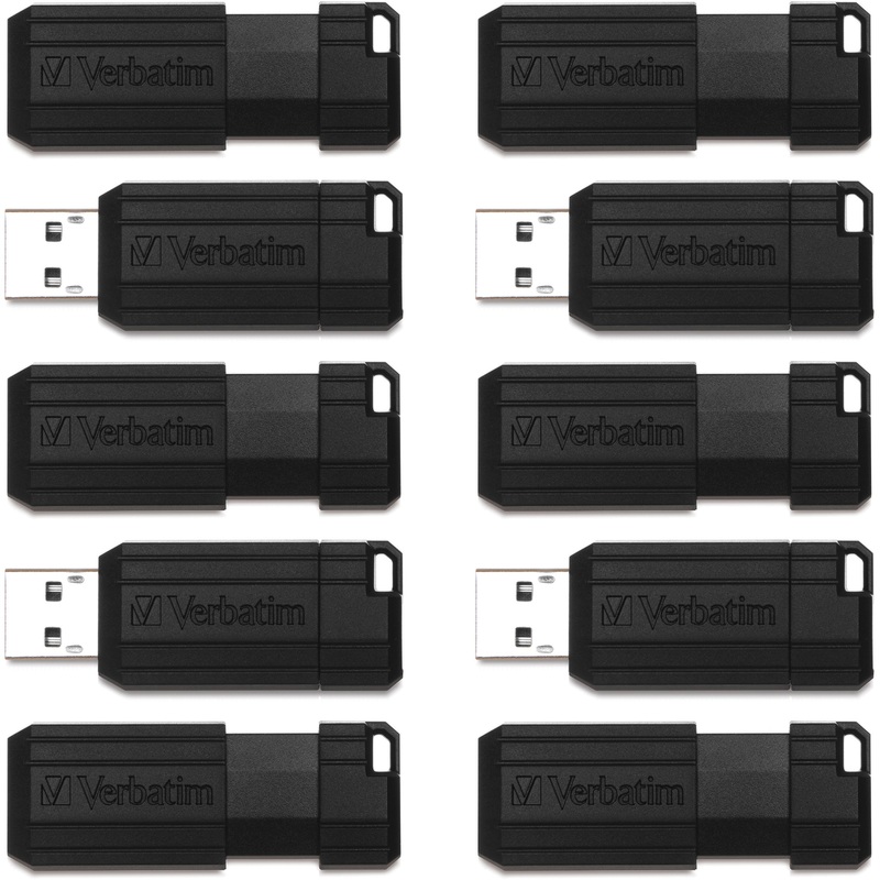 32GB PinStripe USB Flash Drive – Business 10pk – Black – VER70062