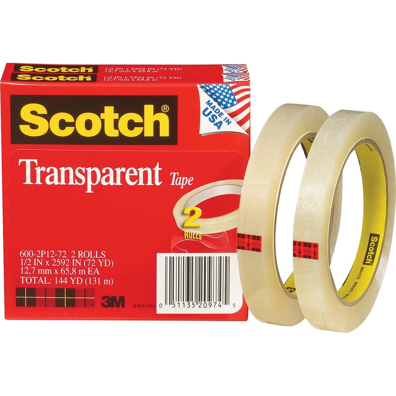 Scotch Transparent Tape – 1/2W – MMM6002P1272