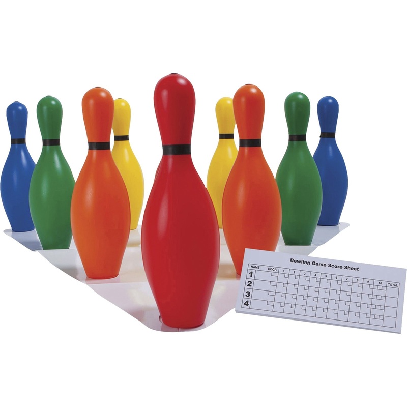 Champion Sports Multi-Color Plastic Bowling Pin Set – CSIBP10CLR