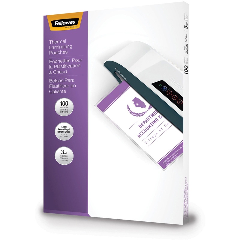 Fellowes Legal-Size Glossy Thermal Laminating Pouches – FEL52455