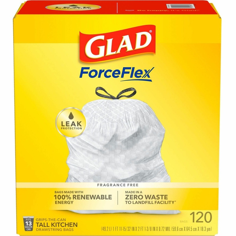Glad ForceFlex Tall Kitchen Drawstring Trash Bags – CLO78564