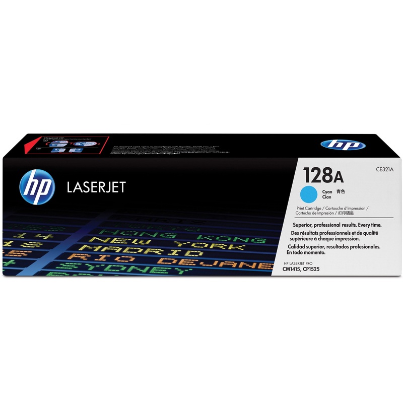 HP 128A (CE321A) Original Standard Yield Laser Toner Cartridge – Single Pack – Cyan – 1 Each – HEWCE321A