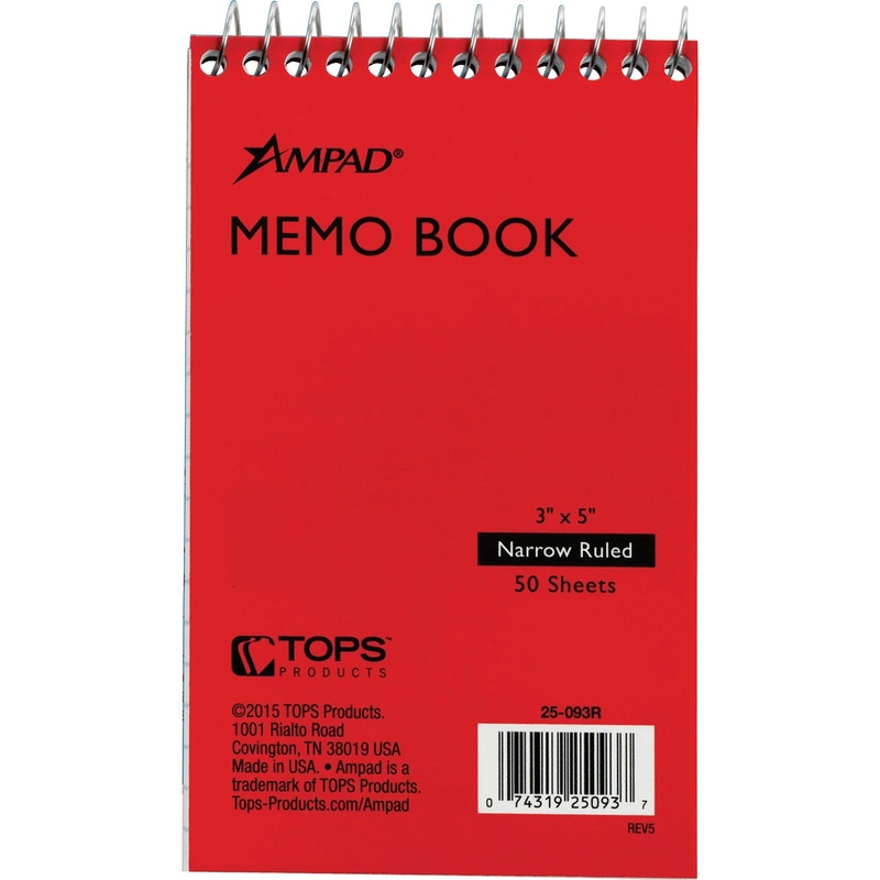 Ampad Topbound Memo Notebook – TOP25093