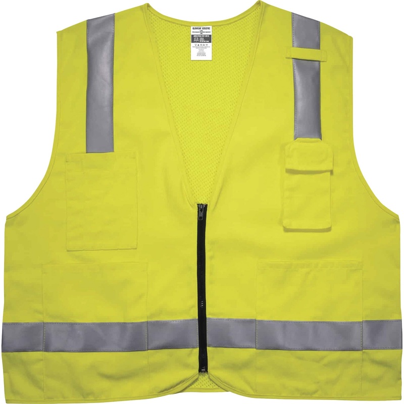GloWear 8262FRZ Hi-Vis Flame-resistant Surveyor Vest – Class 2, NFPA 70E, Mesh – EGO21485