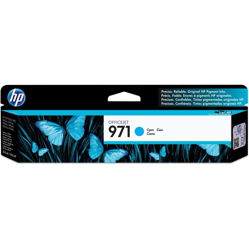HP 971 (CN622AM) Original Standard Yield Inkjet Ink Cartridge – Single Pack – Cyan – 1 Each – HEWCN622AM