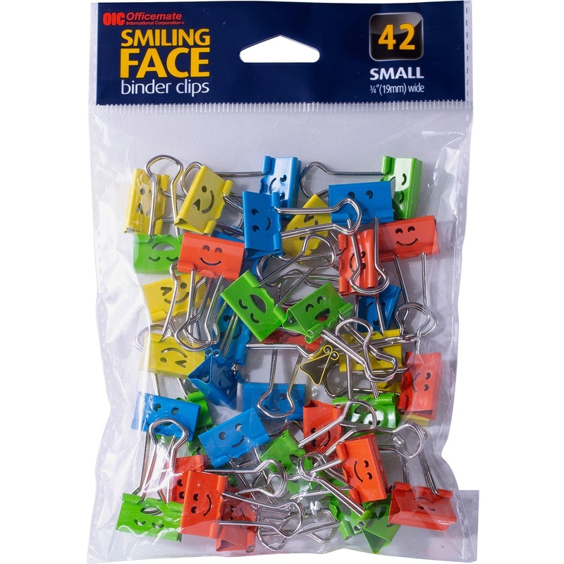 Officemate Smiling Faces Binder Clips – OIC31090