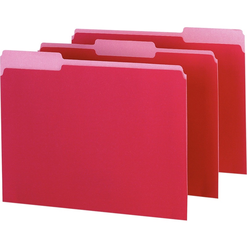 Pendaflex 1/3 Tab Cut Letter Recycled Top Tab File Folder – PFX421013RED