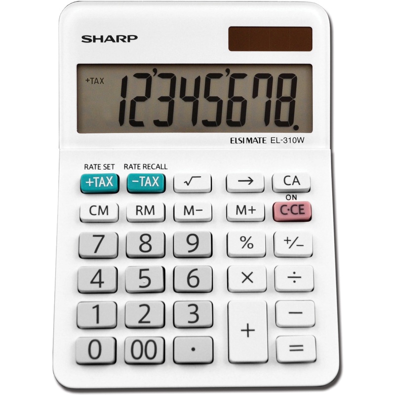 Sharp EL-310WB 8 Digit Professional Mini-Desktop Calculator – SHREL310WB
