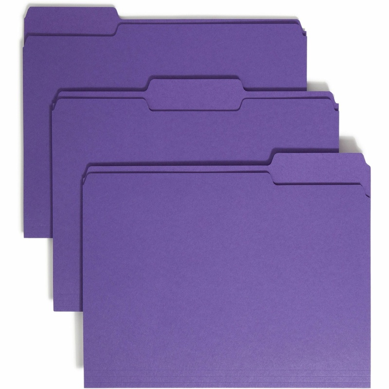 Smead Colored 1/3 Tab Cut Letter Recycled Top Tab File Folder – SMD13043