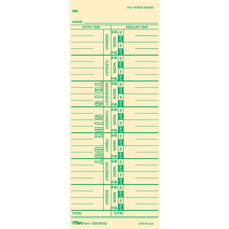 TOPS Named Days Time Cards – TOP12593