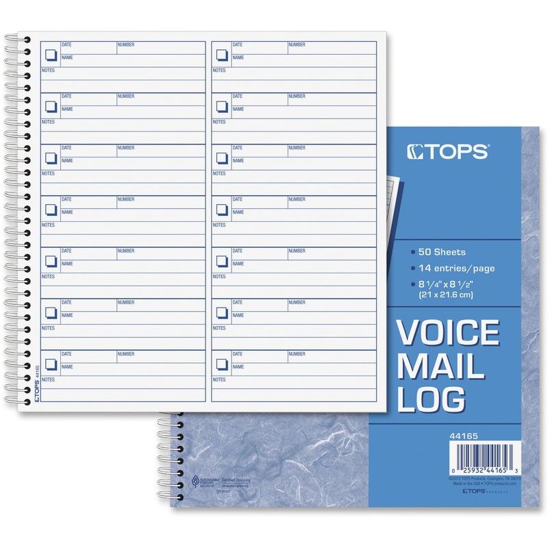 TOPS Voice Message Log Book – TOP44165