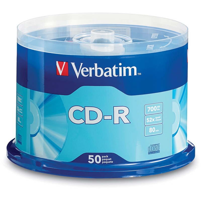 Verbatim 94691 CD Recordable Media – CD-R – 52x – 700 MB – 50 Pack Spindle – VER94691
