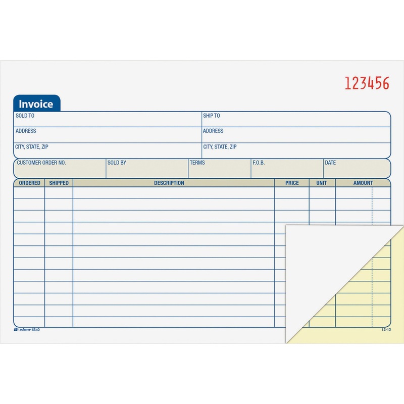 Adams Carbonless Invoice Book – ABFDC5840