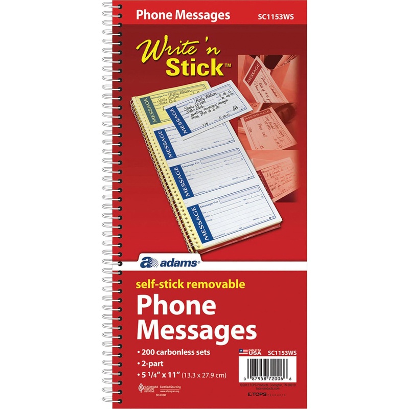Adams Write ‘n Stick Phone Message Book – ABFSC1153WS