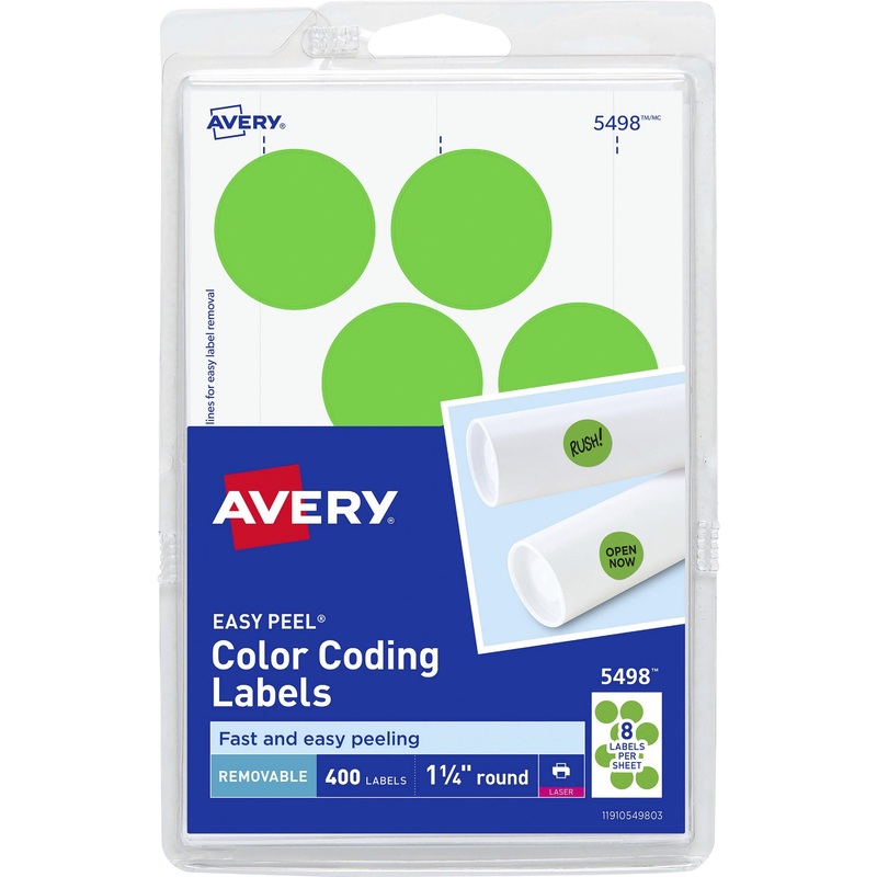 Avery 1-1/4 Color-Coding Labels – AVE05498