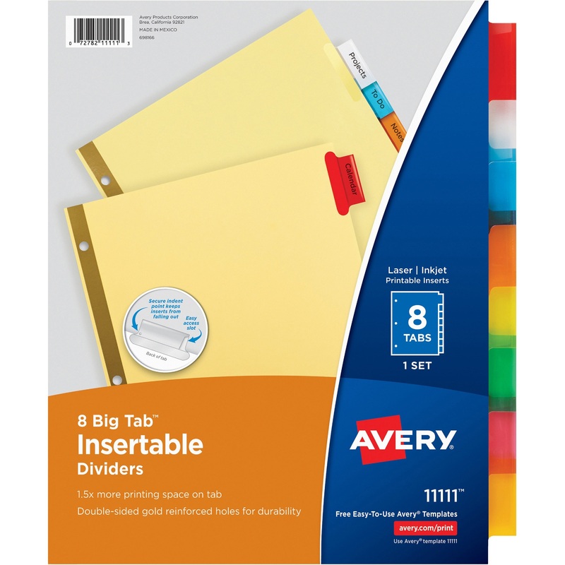 Avery Big Tab Insertable Dividers – Reinforced Gold Edge – AVE11111
