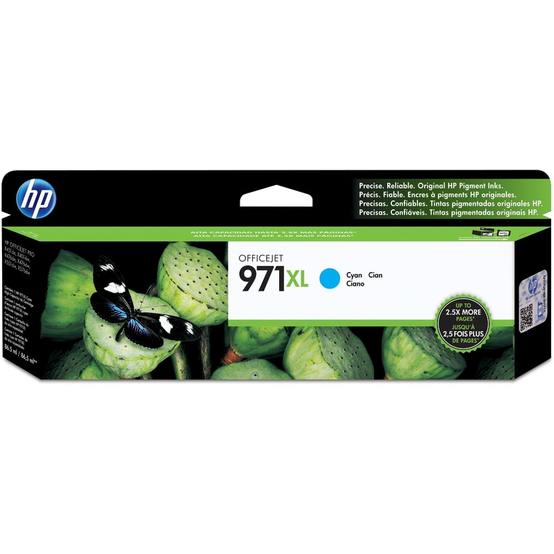 HP 971XL (CN626AM) Original High Yield Inkjet Ink Cartridge – Single Pack – Cyan – 1 Each – HEWCN626AM