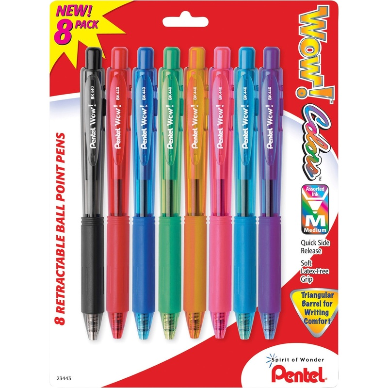 Pentel WOW! Retractable Ballpoint Pens – PENBK440BP8M