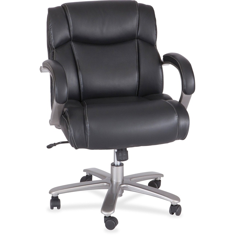 Safco Big & Tall Leather Mid-Back Task Chair – SAF3504BL