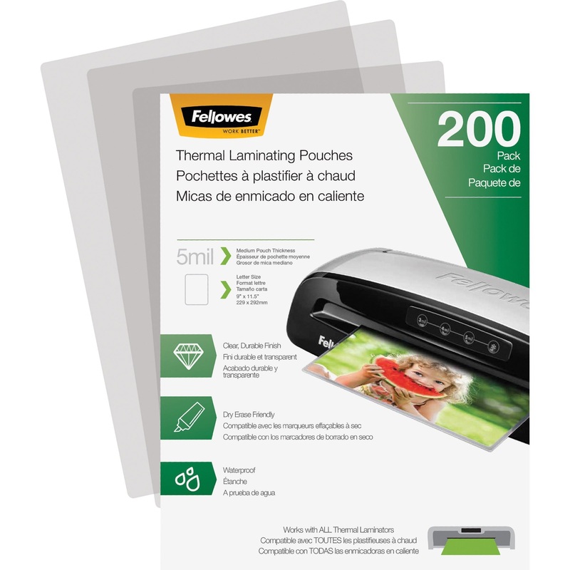Fellowes Letter-Size Thermal Laminating Pouches – FEL5743601
