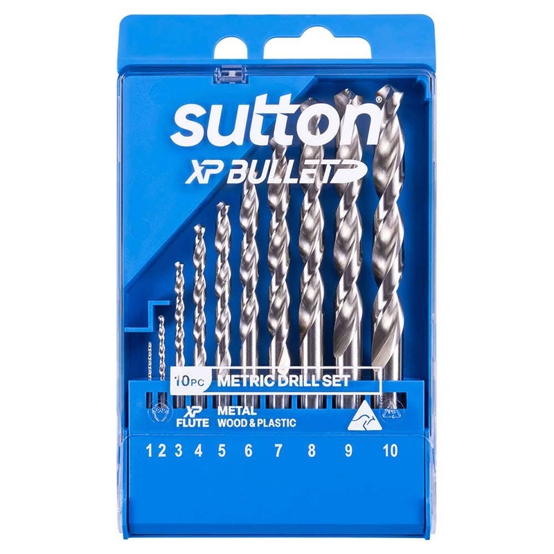 SUTTON 1-10MM HSS BRIGHT XTREME PRECISION XP BULLET DRILL JOBBER SET – 10 PIECE D220SM10