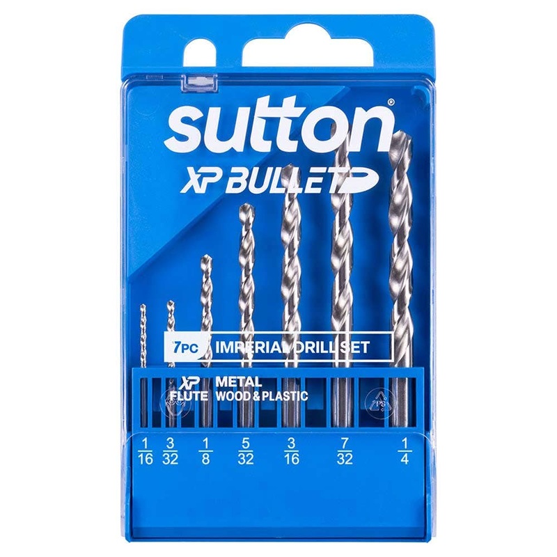 SUTTON  1/16-1/4In Hss Bright Xtreme Precision XP Bullet Drill Jobber Set – 7 Piece D220S07