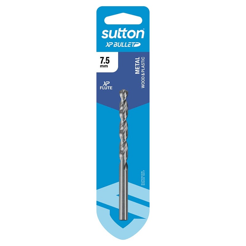 SUTTON 7.5MM X 109MM HSS BRIGHT XTREME PRECISION – XP BULLET JOBBER DRILL BIT D220H0750
