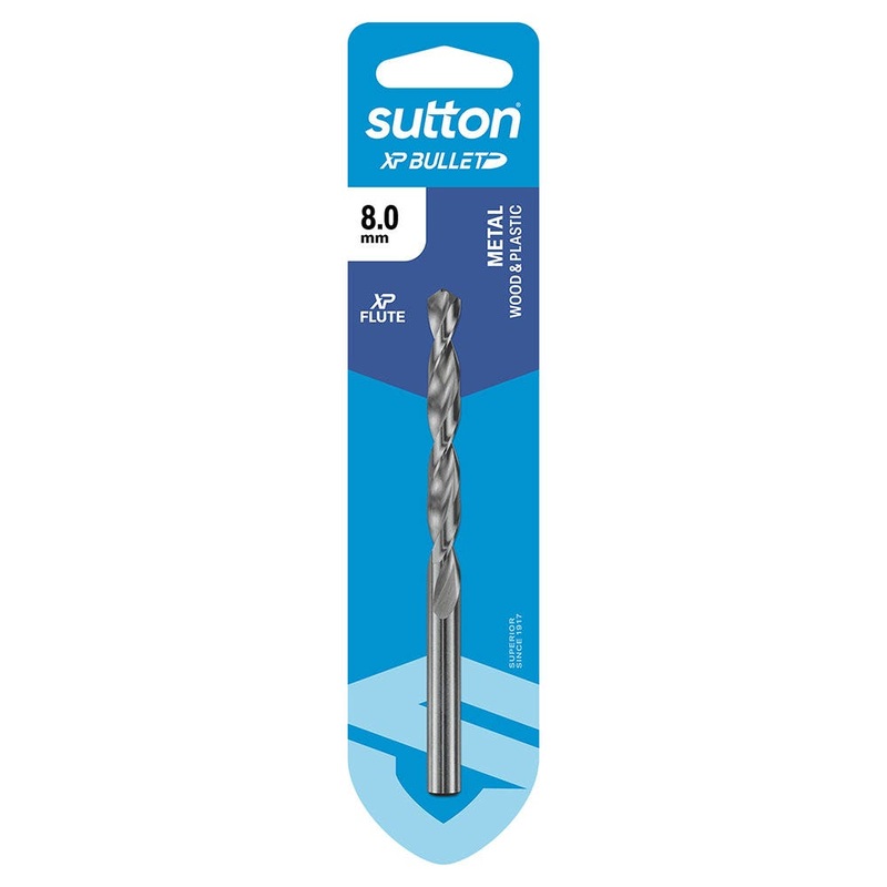 SUTTON 8MM X 117MM HSS BRIGHT XTREME PRECISION – XP BULLET JOBBER DRILL BIT D220H0800