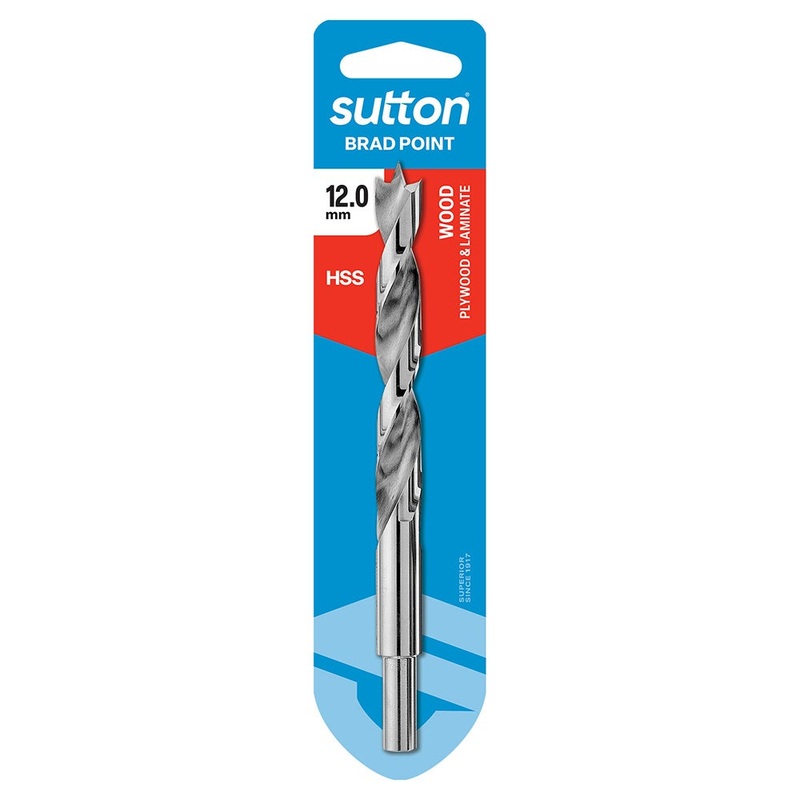 SUTTON 12 X 151MM BRAD POINT WOOD DRILL BIT D500H1200