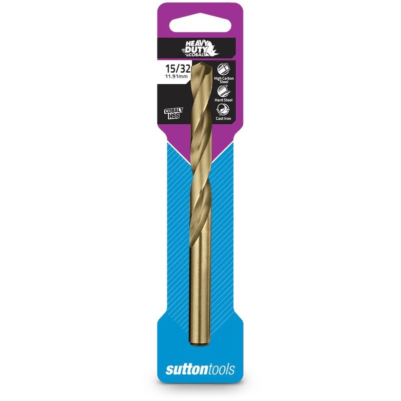 SUTTON 15/32INCH X 5.3/4INCH METAL JOBBER DRILL BIT HSS-COBALT