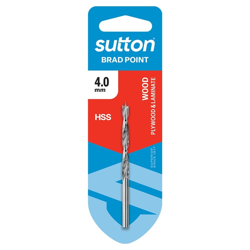 SUTTON 4 X 75MM BRAD POINT WOOD DRILL BIT D500H0400