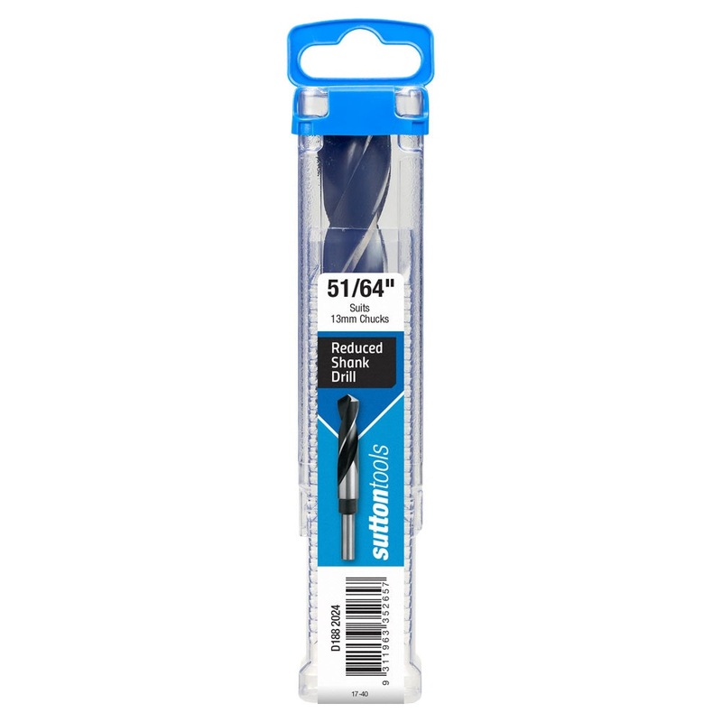 SUTTON 51/64INCH X 152MM 12.5MM REDUCED SHANK HSS METAL DRILL BIT