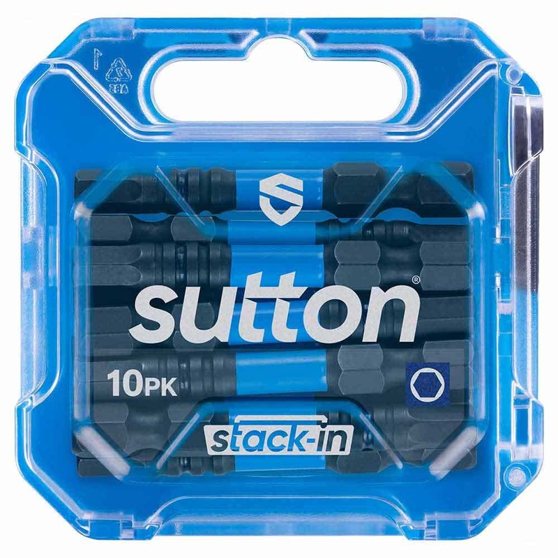 SUTTON SUPATORQ HEX HX5X50MM SCREWDRIVER BIT S206 STACK-IN – 10 PIECE S206T10B05
