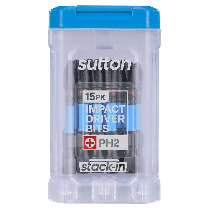 SUTTON SUPATORQ PHILLIPS PH2X50MM SCREWDRIVER BIT S200 STACK-IN – 15 PIECE S200T15B02